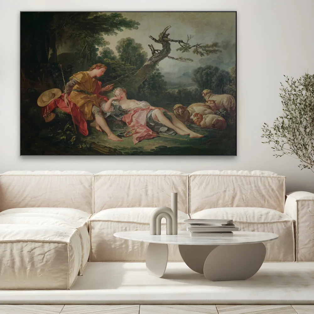 Nukkuva paimen tyttö, François Boucher OGC