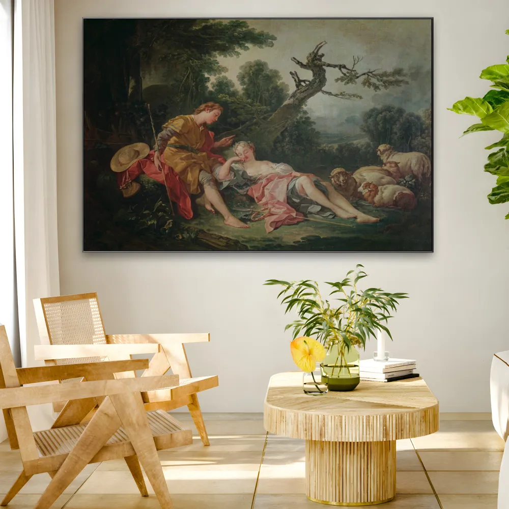 Nukkuva paimen tyttö, François Boucher OGC