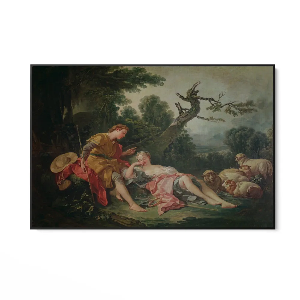 Nukkuva paimen tyttö, François Boucher OGC