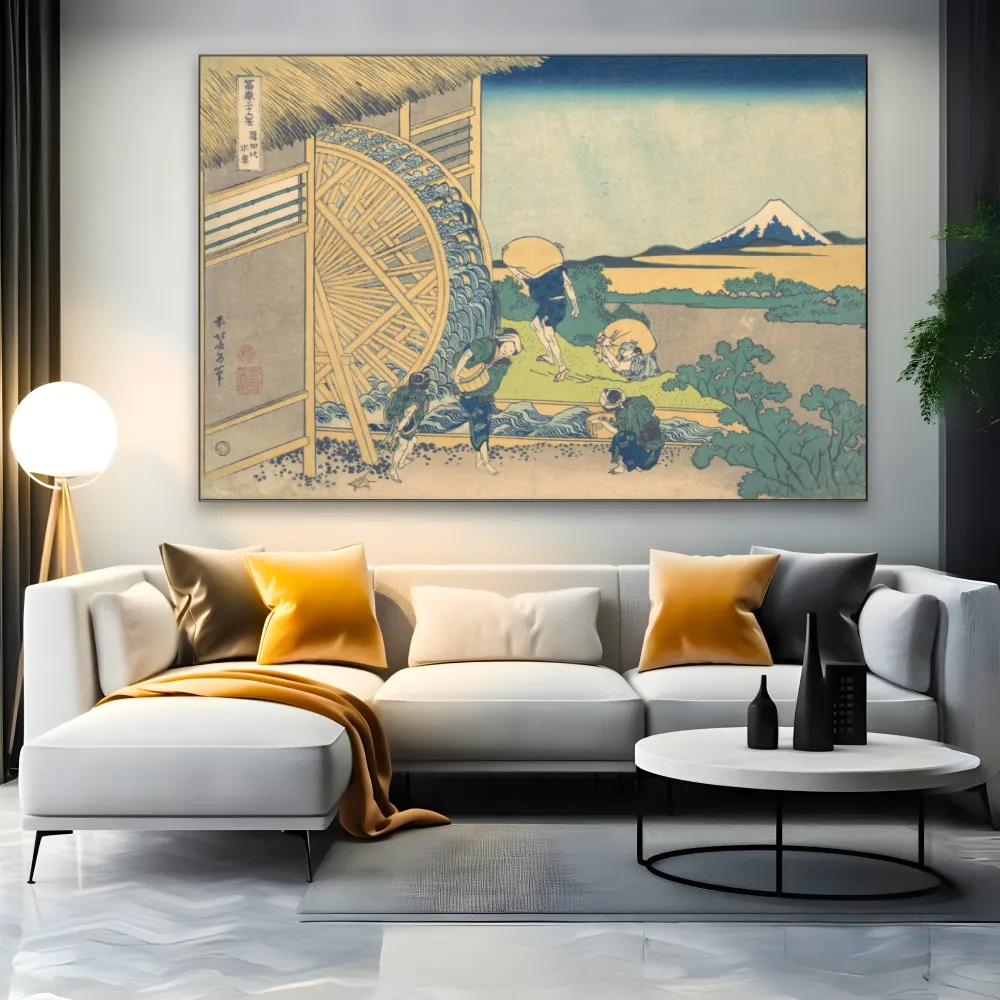 Ondenin hydraulinen pyörä, Katsushika Hokusai OGC