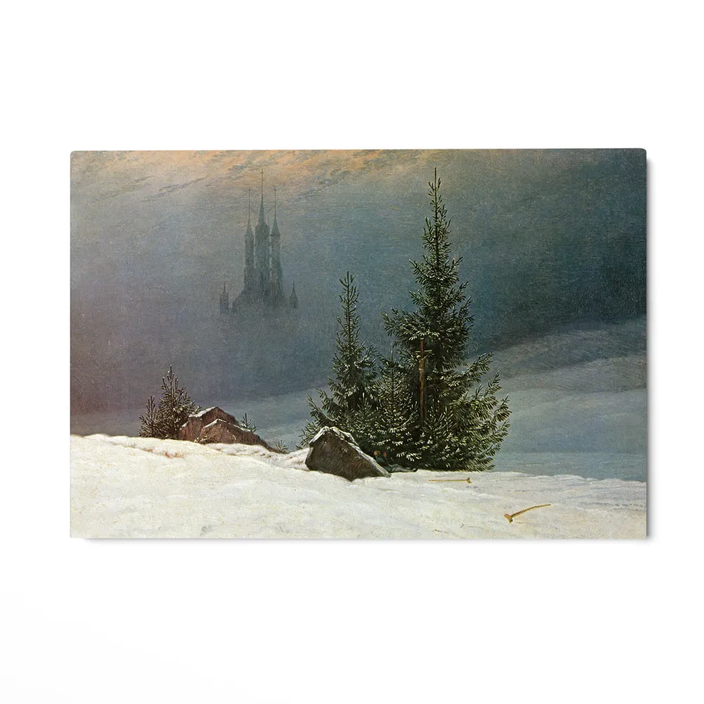 Talvinen maisema kirkolla, Caspar David Friedrich OGC