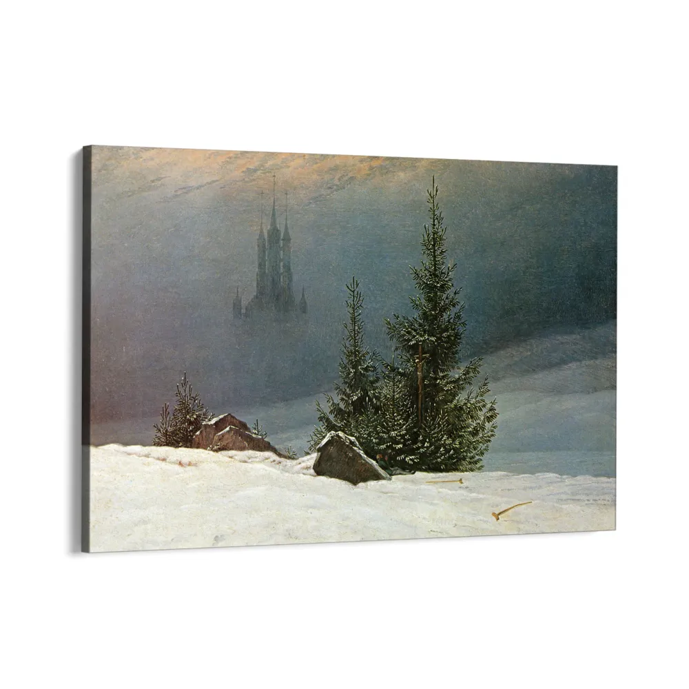 Talvinen maisema kirkolla, Caspar David Friedrich OGC