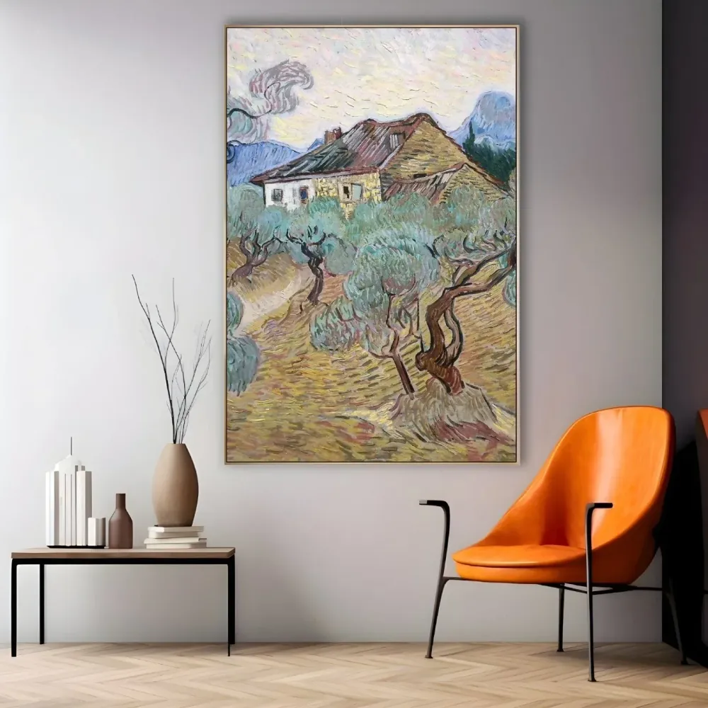 Valkoinen mökki oliivipuiden keskellä, Vincent Van Gogh OGC