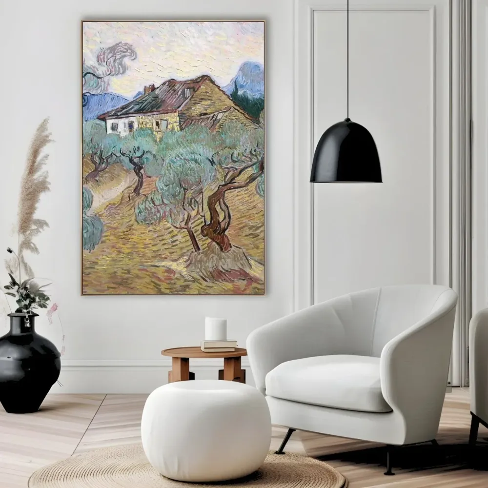 Valkoinen mökki oliivipuiden keskellä, Vincent Van Gogh OGC