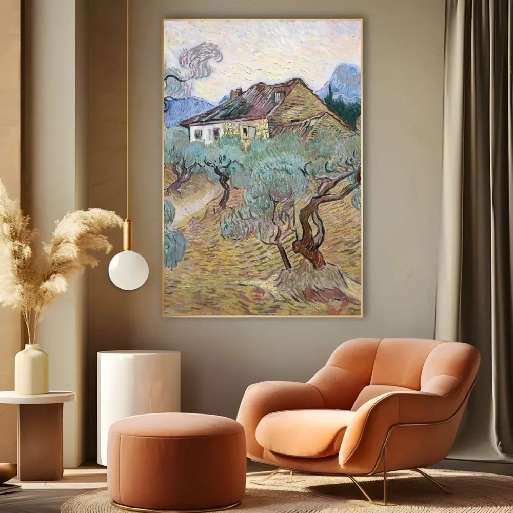 Valkoinen mökki oliivipuiden keskellä, Vincent Van Gogh OGC