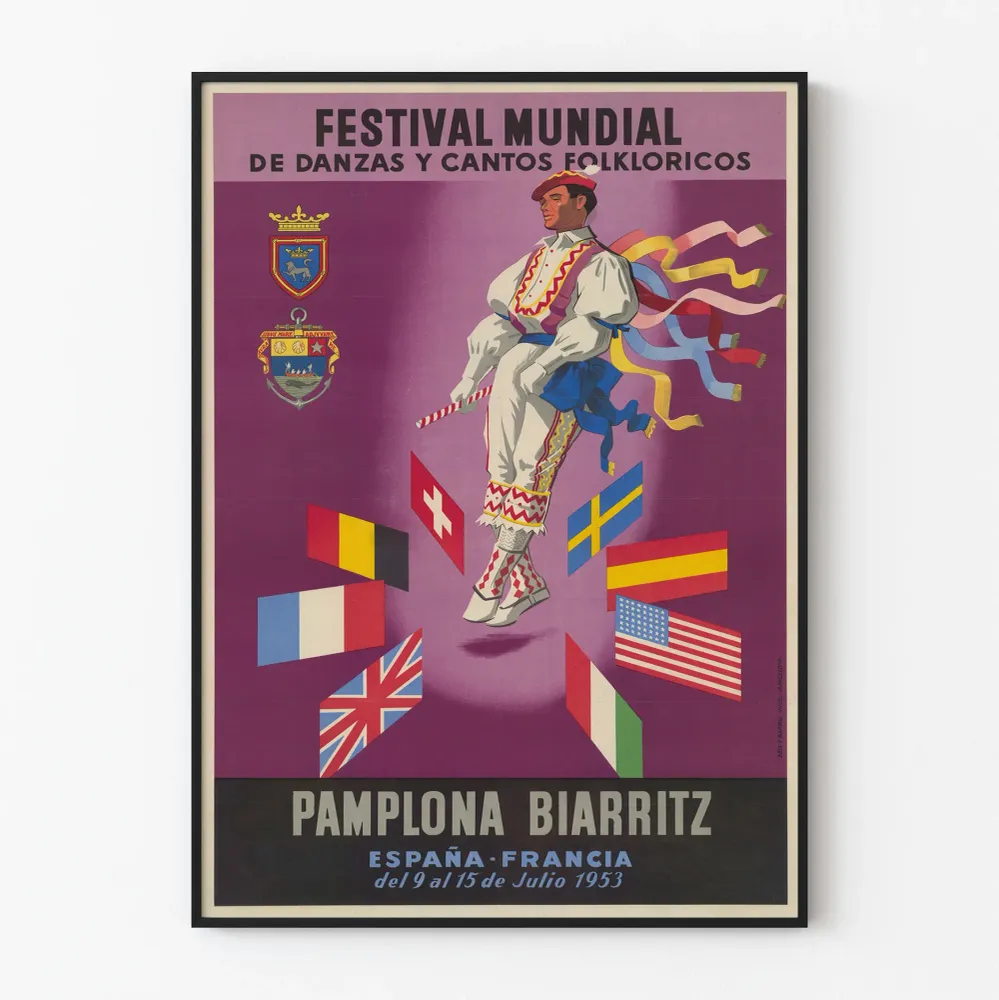 Pamplona Biarritzin kansainvälisen kansantanssi- ja laulujulistefestivaalin juliste