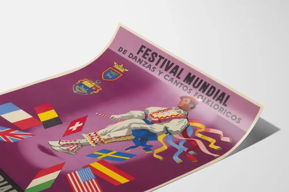 Pamplona Biarritzin kansainvälisen kansantanssi- ja laulujulistefestivaalin juliste