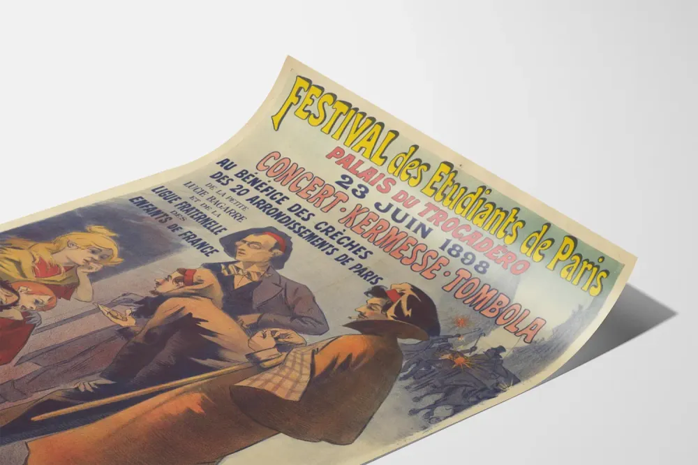 Pariisin opiskelijajuhlien 1898 juliste – historiallinen seinäkoristelu