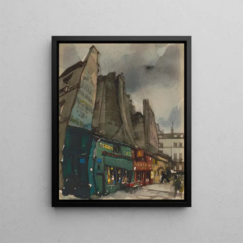 Place Saint - André - des - Artsin maalaus, Pariisi, Suger-kadun ja Saint - André - des - Artsin kadun välissä - Victor Al...
