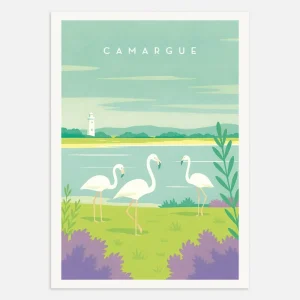 Camargue-matkailujuliste – Ranskan kosteikot Posterscape Creative Studio
