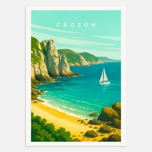 Crozonin matkailujuliste - Bretagnen rannikko Posterscape Creative Studio