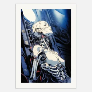 Cyberpunk, manga-tyylinen naisrobotti - Juliste Posterscape Creative Studio