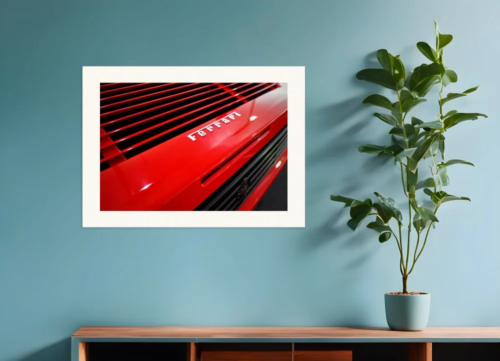 Ferrari-juliste, logon lähikuva Posterscape Creative Studio