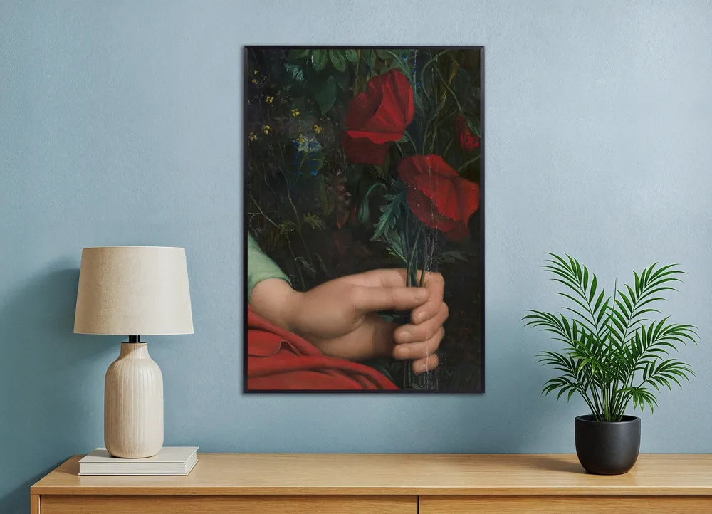 Louis Janmot "Fleur des Champs" Käden Yksityiskohta - Unikkojuliste Posterscape Creative Studio