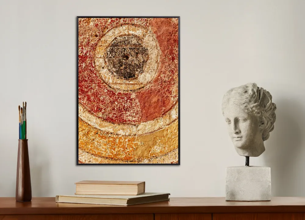 Muinaisen Pompeijin seinäyksityiskohta - kulunut fresko taulu Posterscape Creative Studio