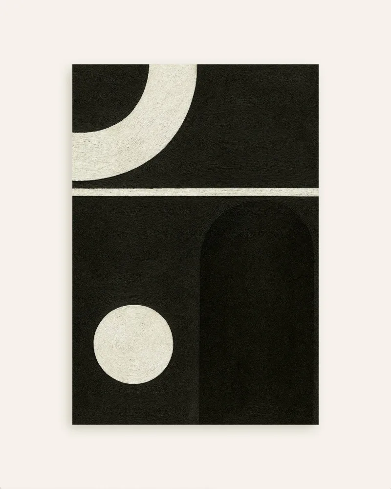 Musta-valkoiset muodot – Minimalistinen geometrinen juliste Posterscape Creative Studio