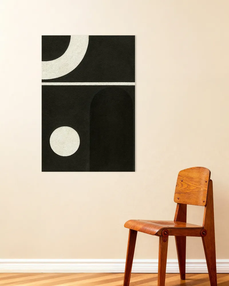 Musta-valkoiset muodot – Minimalistinen geometrinen juliste Posterscape Creative Studio