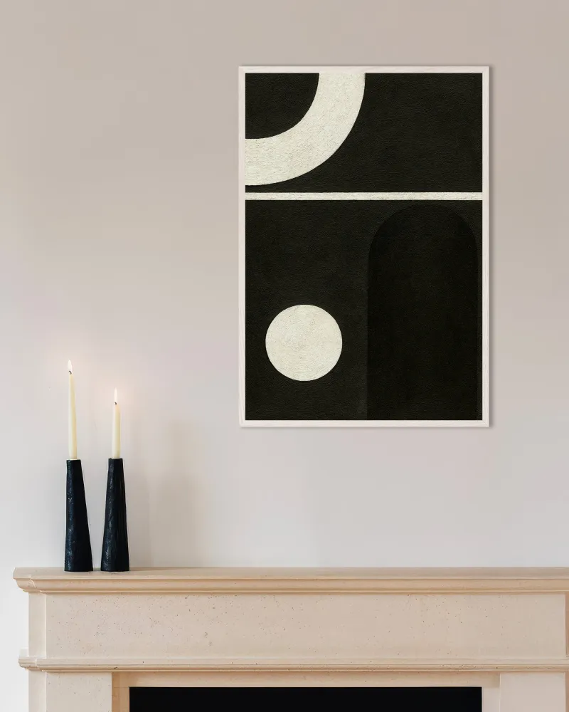 Musta-valkoiset muodot – Minimalistinen geometrinen juliste Posterscape Creative Studio