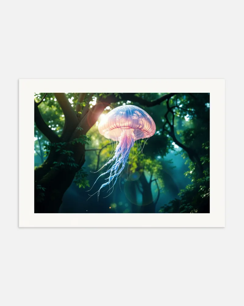 Taianomainen realismi, hohtavat meduusat - Juliste Posterscape Creative Studio
