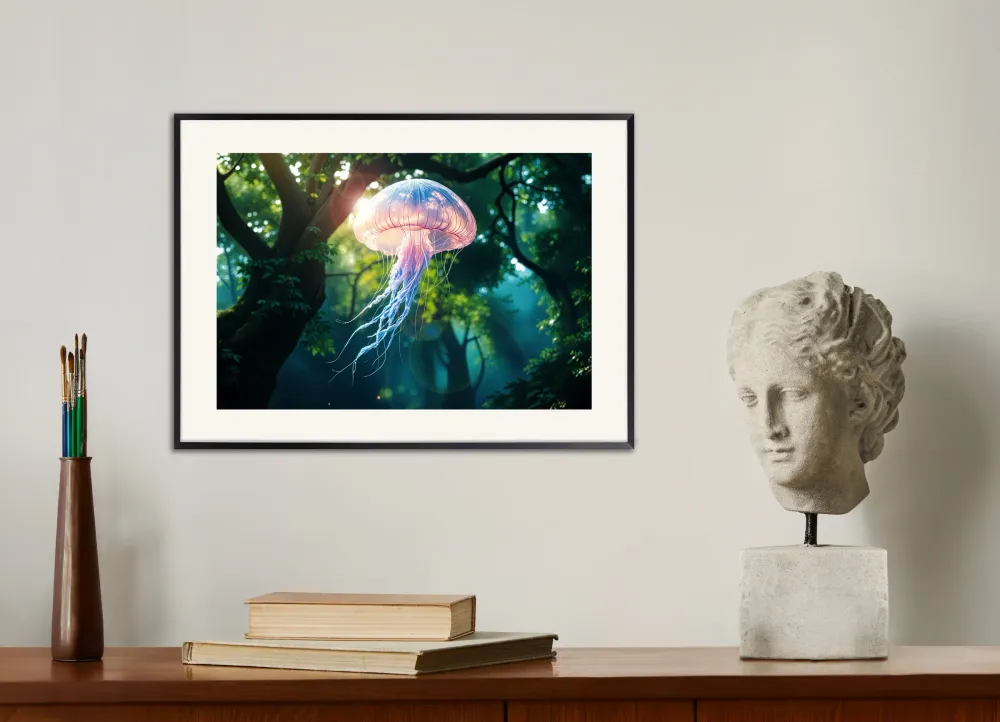 Taianomainen realismi, hohtavat meduusat - Juliste Posterscape Creative Studio