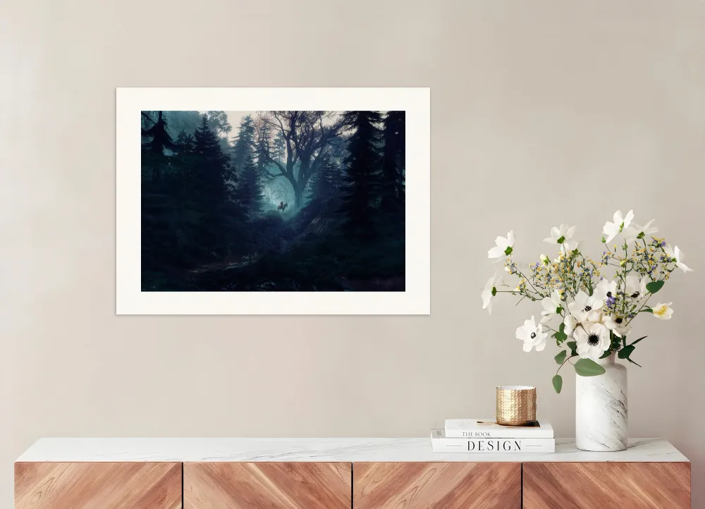 Witcher, synkkä metsä, fanitaide - Juliste Posterscape Creative Studio