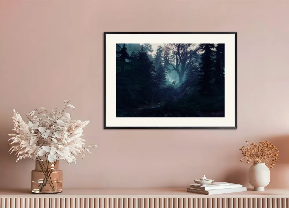 Witcher, synkkä metsä, fanitaide - Juliste Posterscape Creative Studio