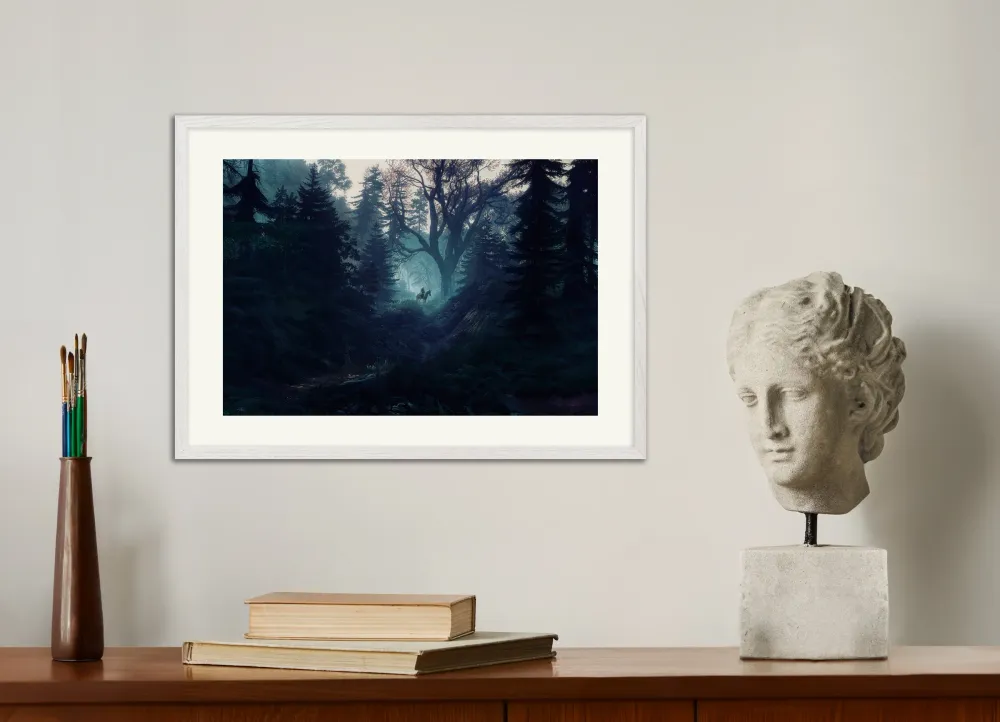 Witcher, synkkä metsä, fanitaide - Juliste Posterscape Creative Studio