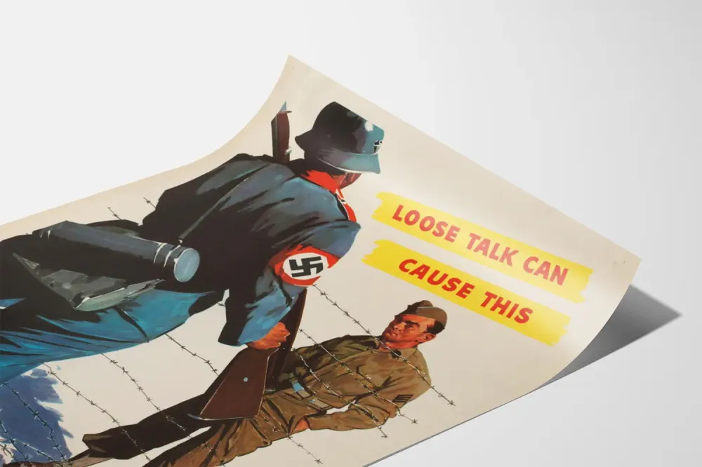 Propagandajuliste toisen maailmansodan sotilaallisesta propagandasta - Vapaa puhe voi aiheuttaa tämän