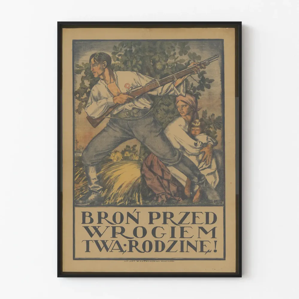 Puolalainen propagandajuliste - Perheen suojeleminen
