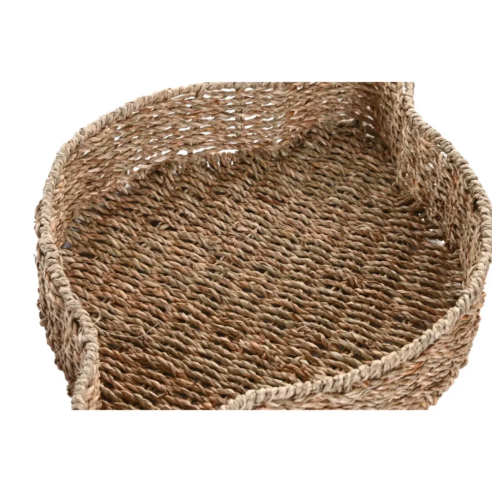 Pöytäkoriste Home ESPRIT Vihreä Luonnollinen Trooppinen 33 X 32 X 8 CM (2 osaa)