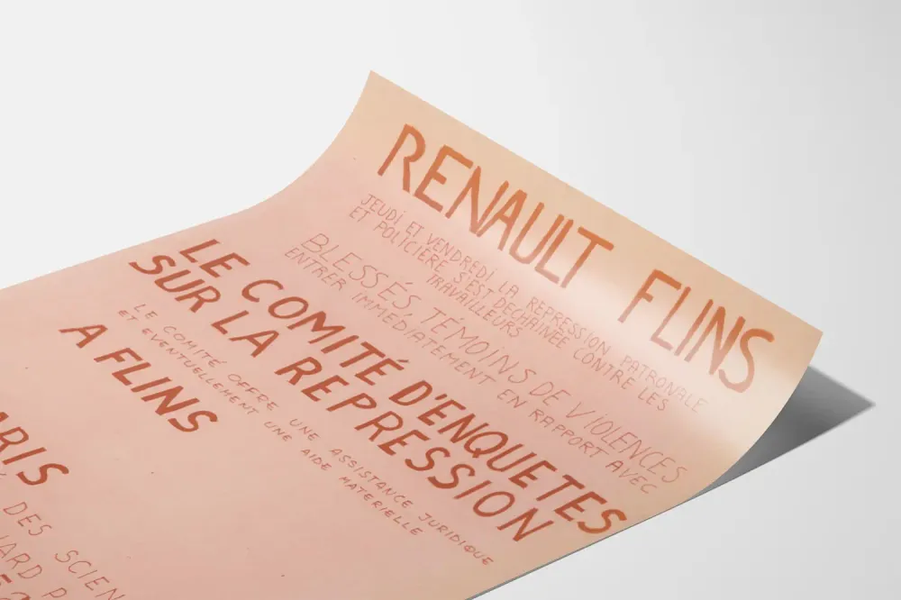 Renault Flinsin painostuksen tutkimuskomitean juliste