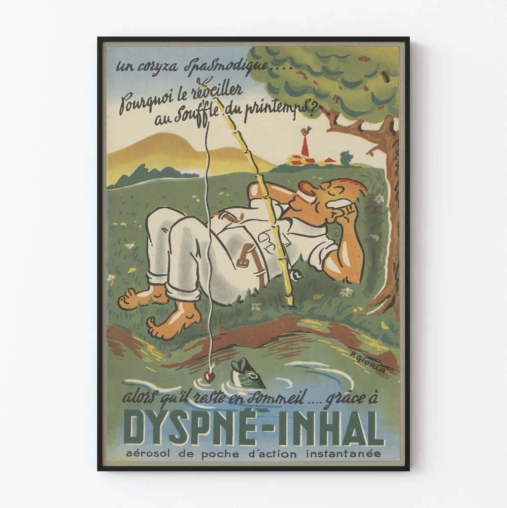 Retro juliste Dyspné-Inhal - Vanhahtava seinäkoriste terveys