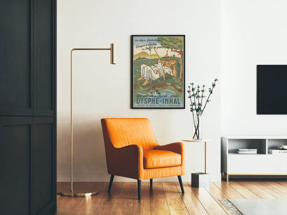 Retro juliste Dyspné-Inhal - Vanhahtava seinäkoriste terveys