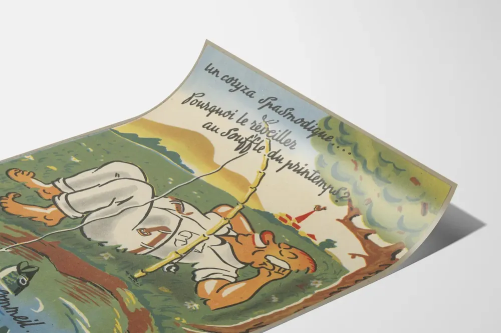 Retro juliste Dyspné-Inhal - Vanhahtava seinäkoriste terveys