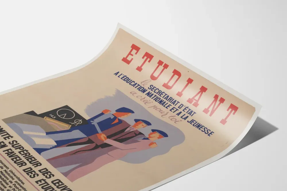 Retro juliste Kansallinen koulutus ja nuoriso sisustukseen opiskelijoille