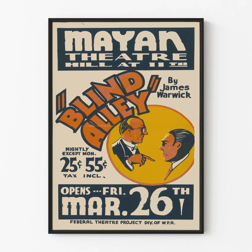 Retro juliste teatteri Blind Alley Mayan Theatre