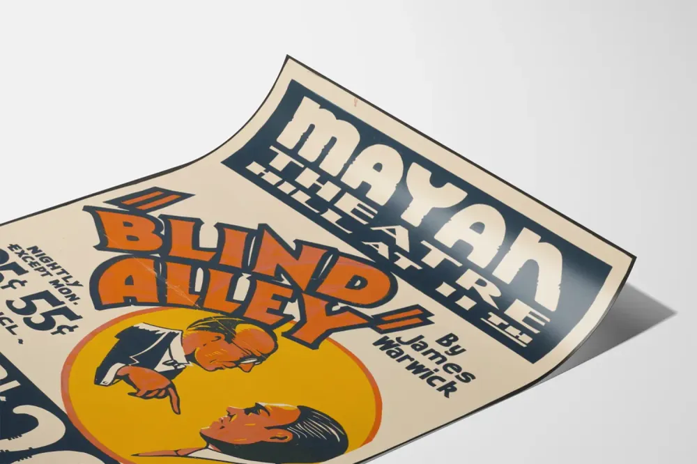 Retro juliste teatteri Blind Alley Mayan Theatre
