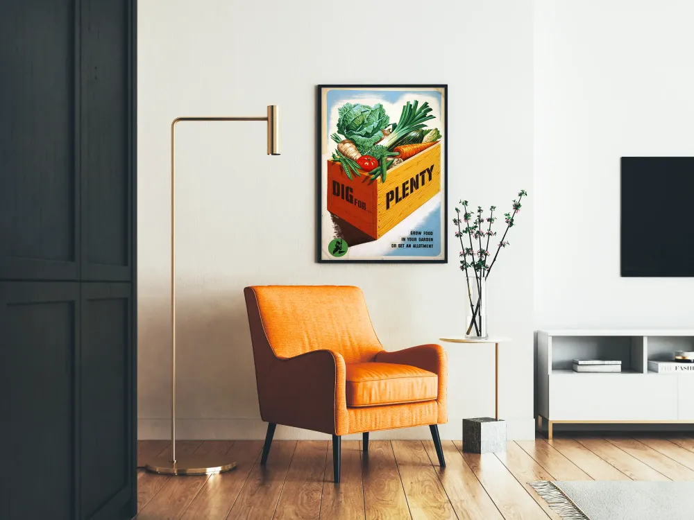 Retro kasvisjuliste laatikossa - Seinän koristelu puutarhaan ja kasvimaalle