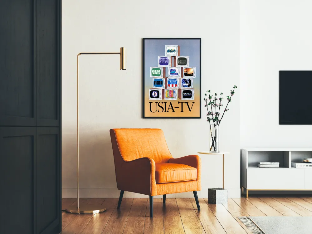 Retro USIA-TV -juliste televisiopyramidi
