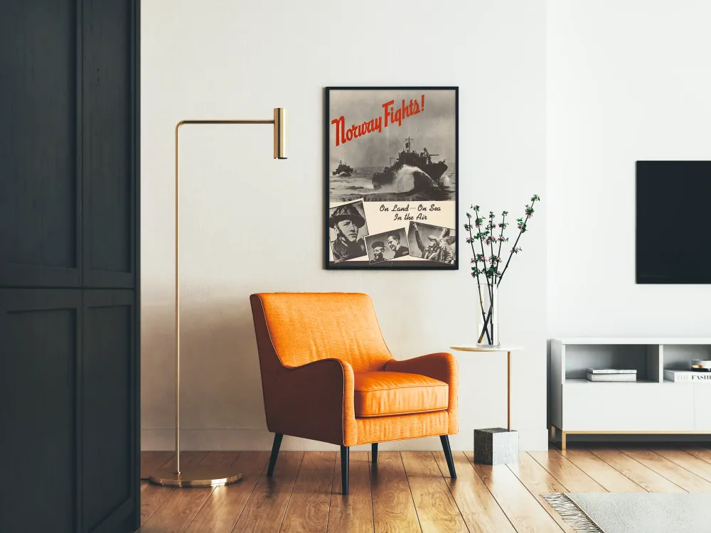 Retrojuliste Norja taistelu maa meri ilma