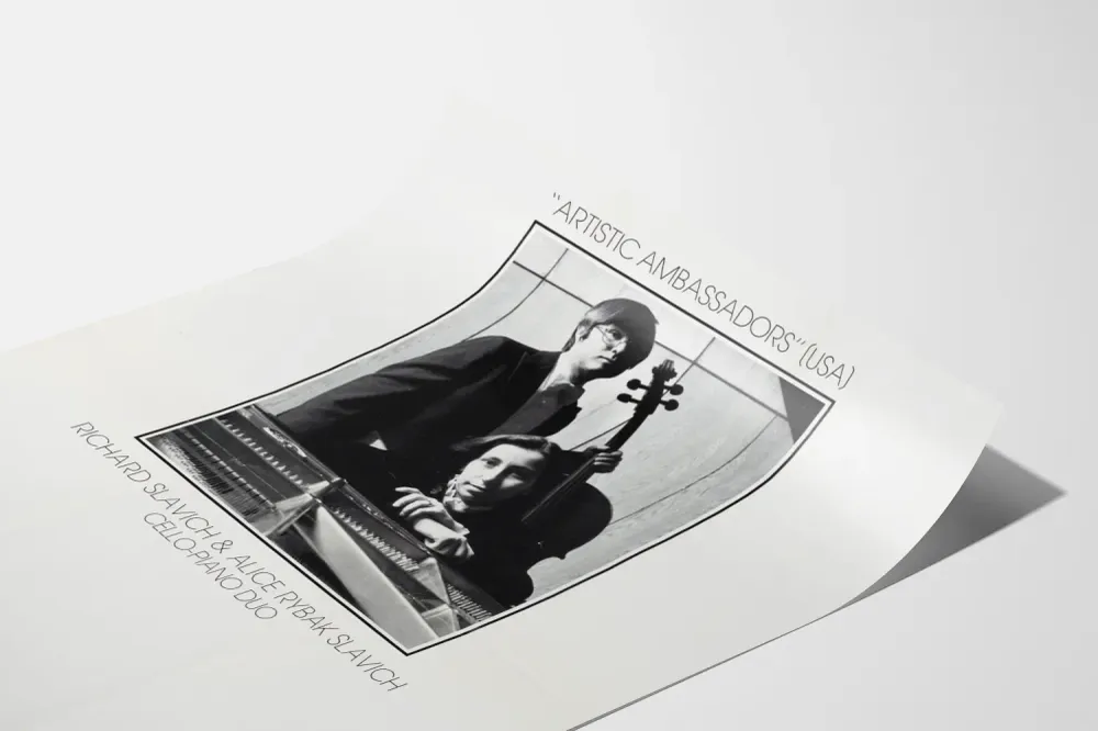 Richard Slavichin ja Alice Rybak Slavichin duo-viulupiano juliste