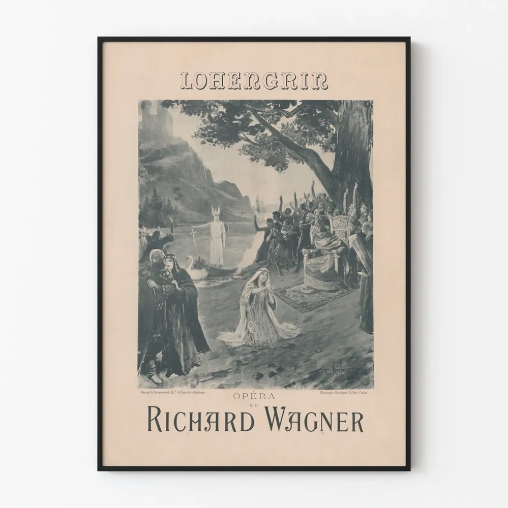 Richard Wagnerin Lohengrin-oopperajuliste - Klassinen seinäkoristelu