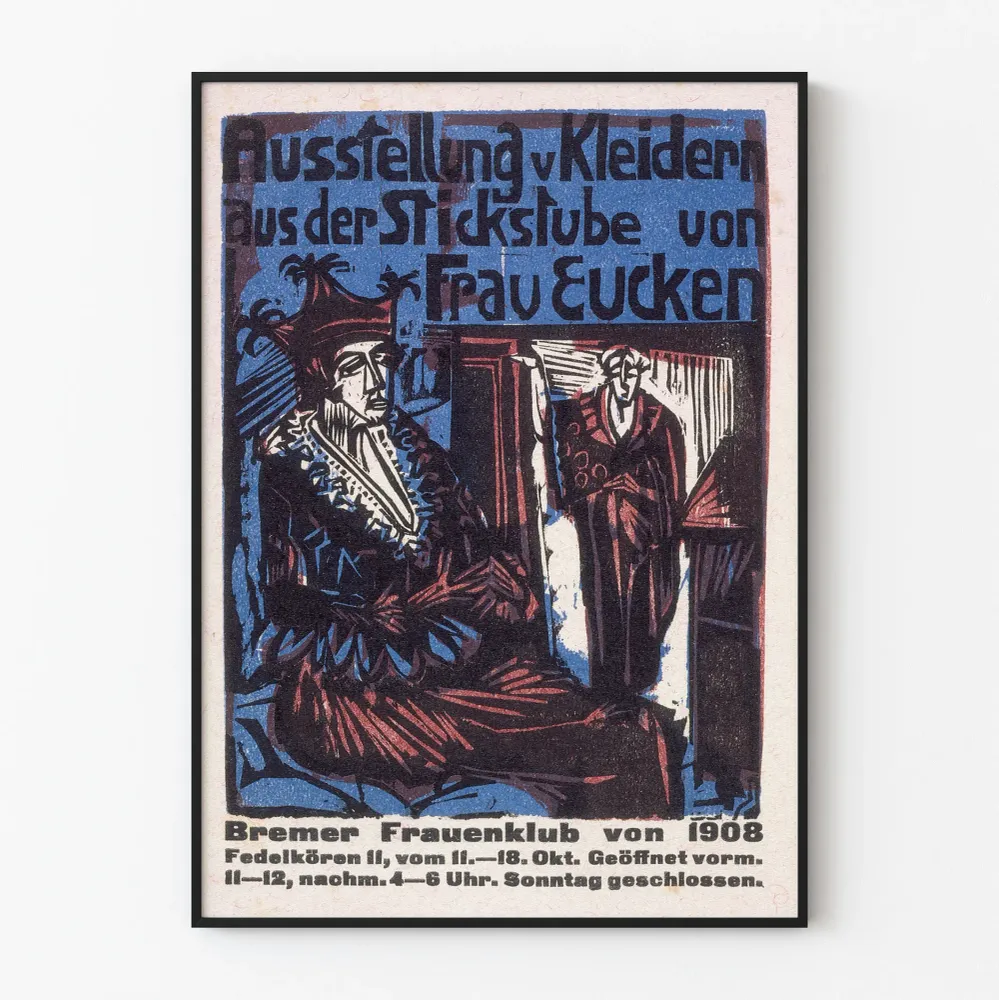 Robokilpailun juliste - Brodeeraussali rouva Eucken 1908