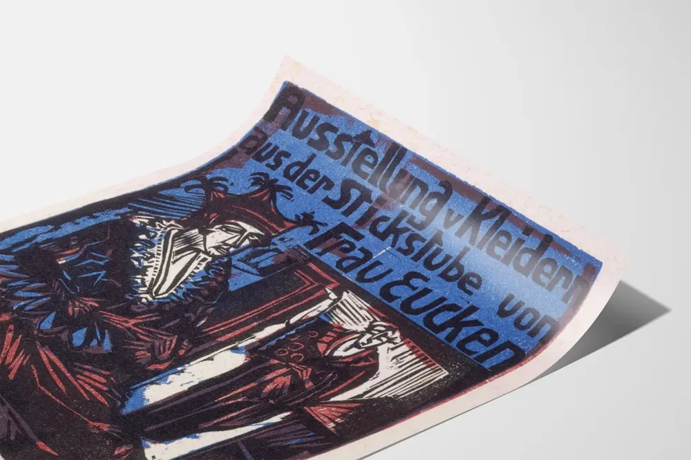 Robokilpailun juliste - Brodeeraussali rouva Eucken 1908