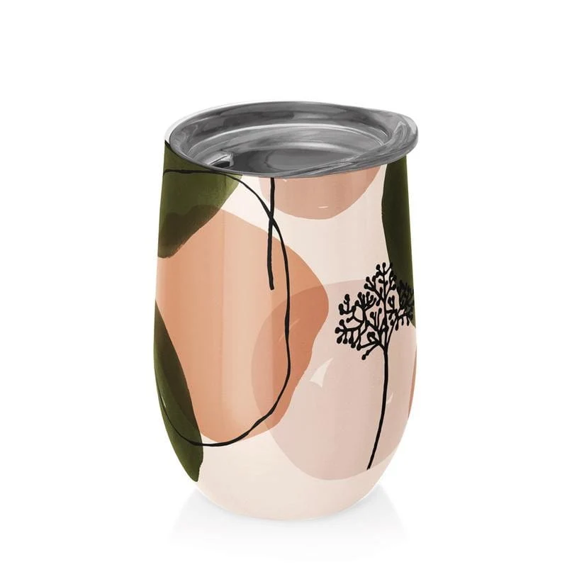 Ruostumaton teräsmuki oliivi & persikka -kannella 420 ml - CHIC - MIC