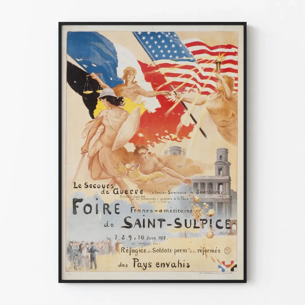 Saint-Sulpicen ranskan-amerikkalainen messutapahtuma 1917 - historiallinen seinäkoriste