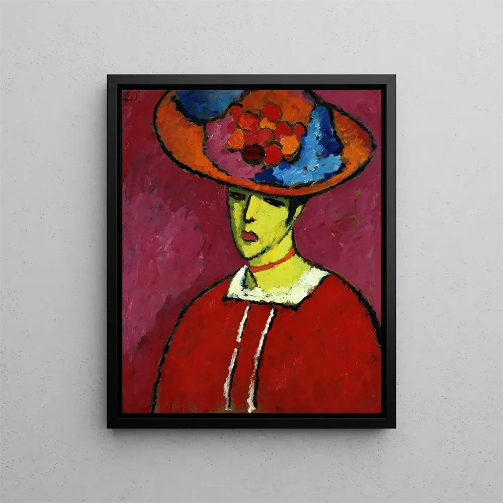 Schokko maalaus leveälierinen hatun kanssa - Alexej von Jawlensky | Taidetuloste