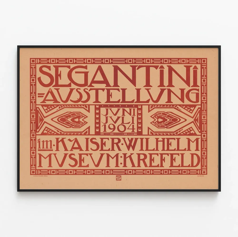 Segantinin näyttelyjuliste vuodelta 1904 Kaiser Wilhelm -museossa Krefeldissä