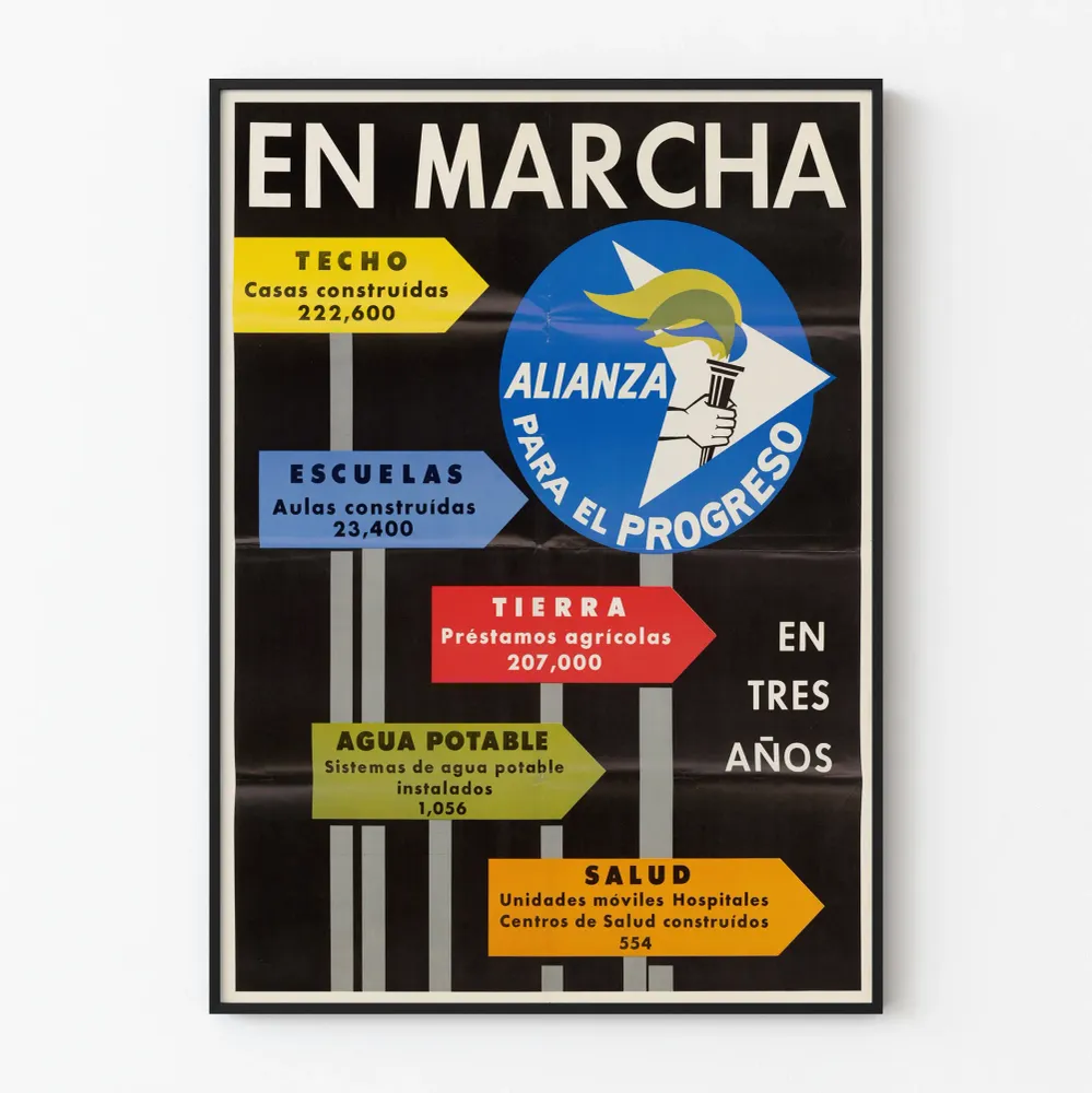 Seinäjuliste 'Alianza para el Progreso' - Retro juliste sosiaalisesta edistyksestä
