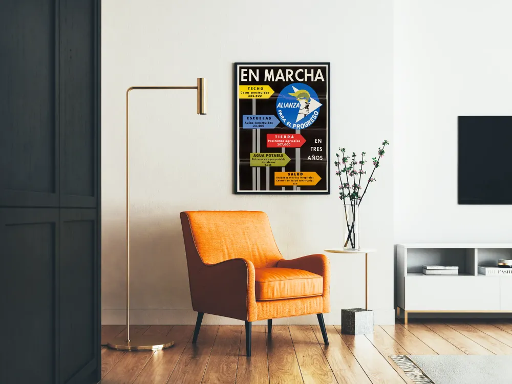 Seinäjuliste 'Alianza para el Progreso' - Retro juliste sosiaalisesta edistyksestä